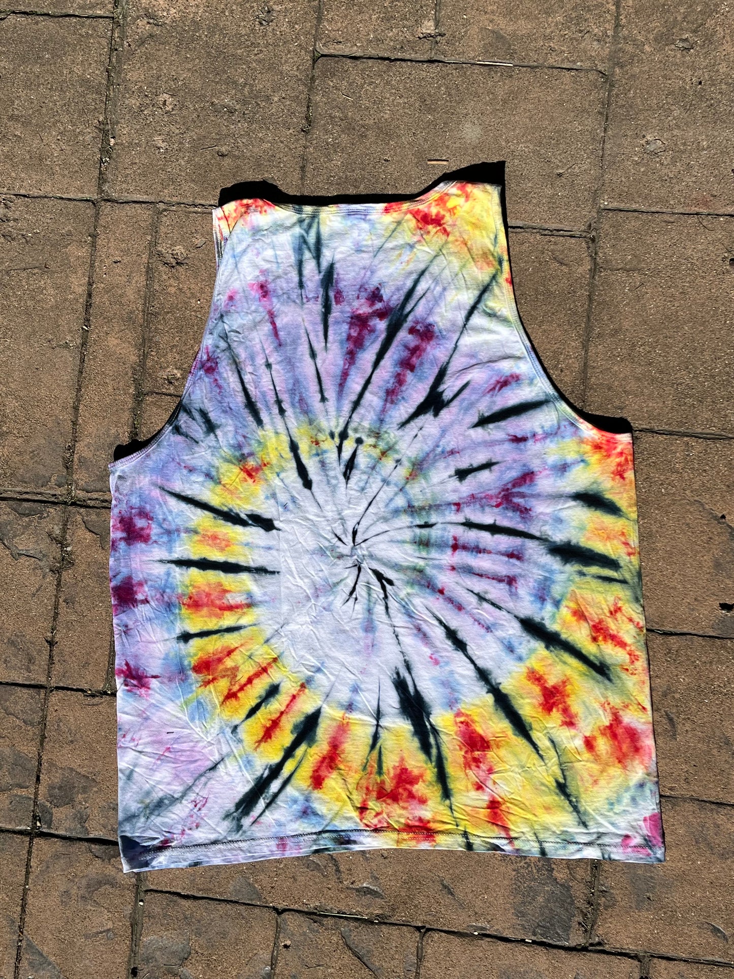 2XL - Purple and Yellow Spiral Tank