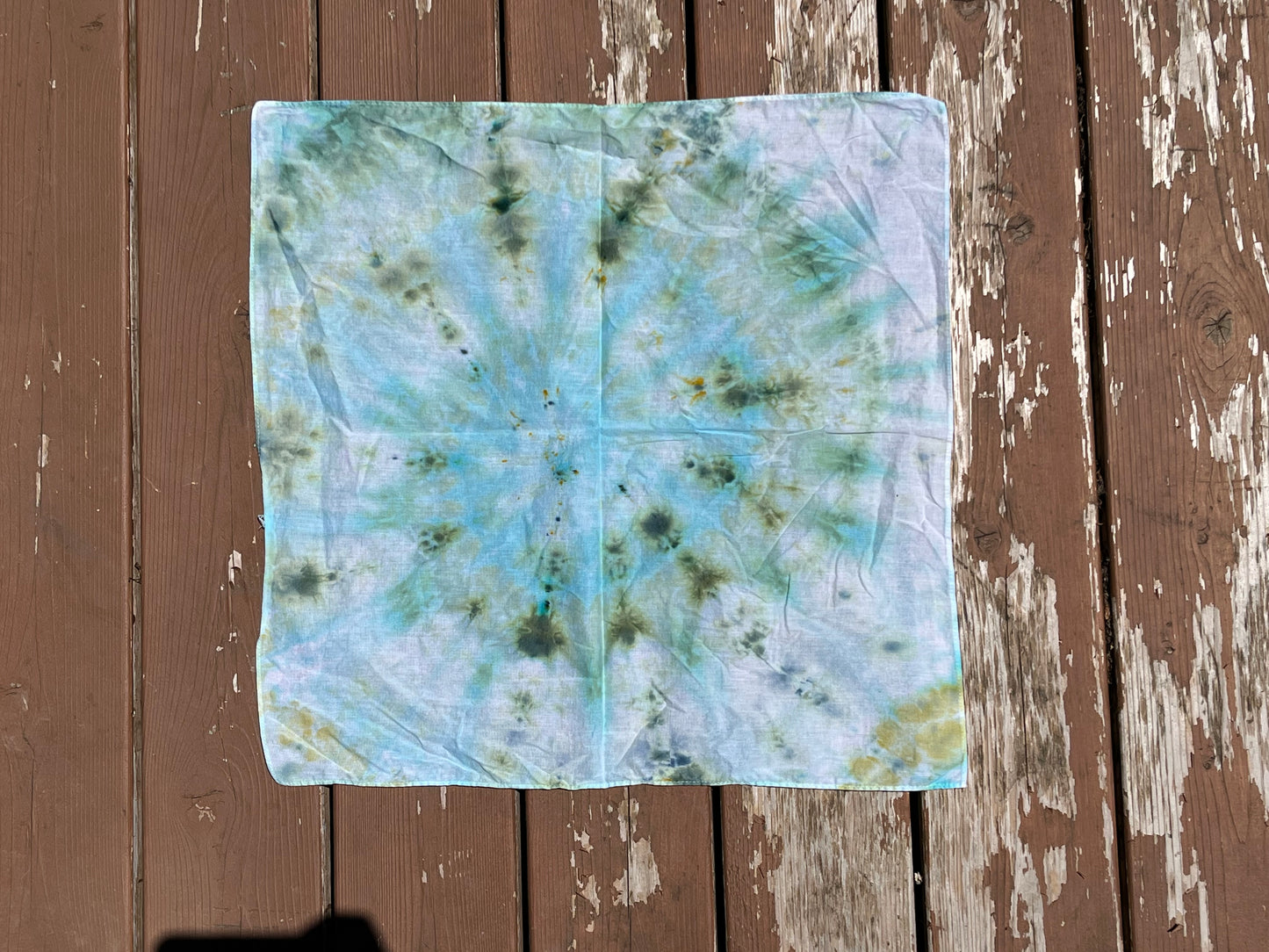 Blue and Green Spiral Bandana