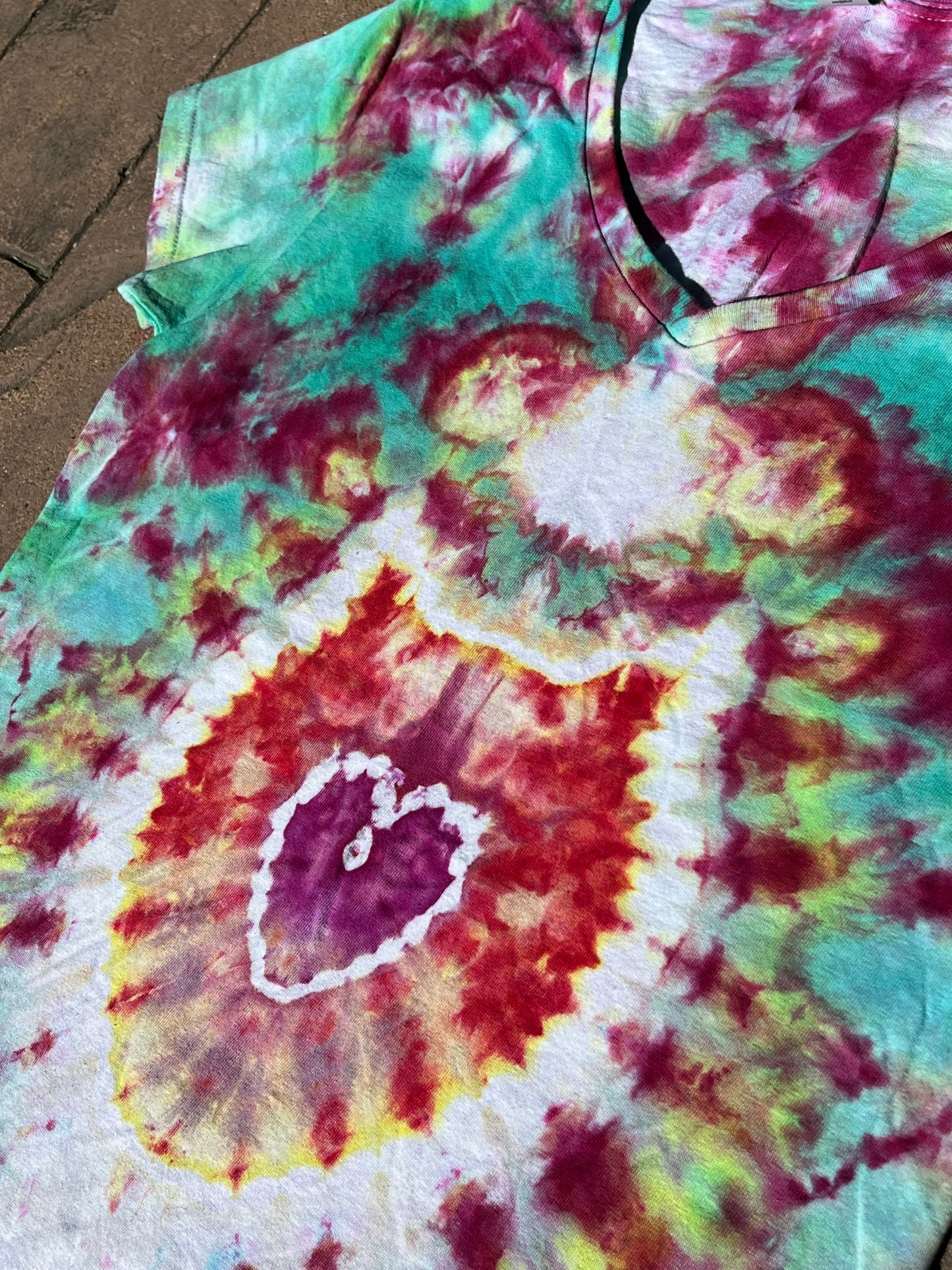 Medium - Ice-dye Cat Heart