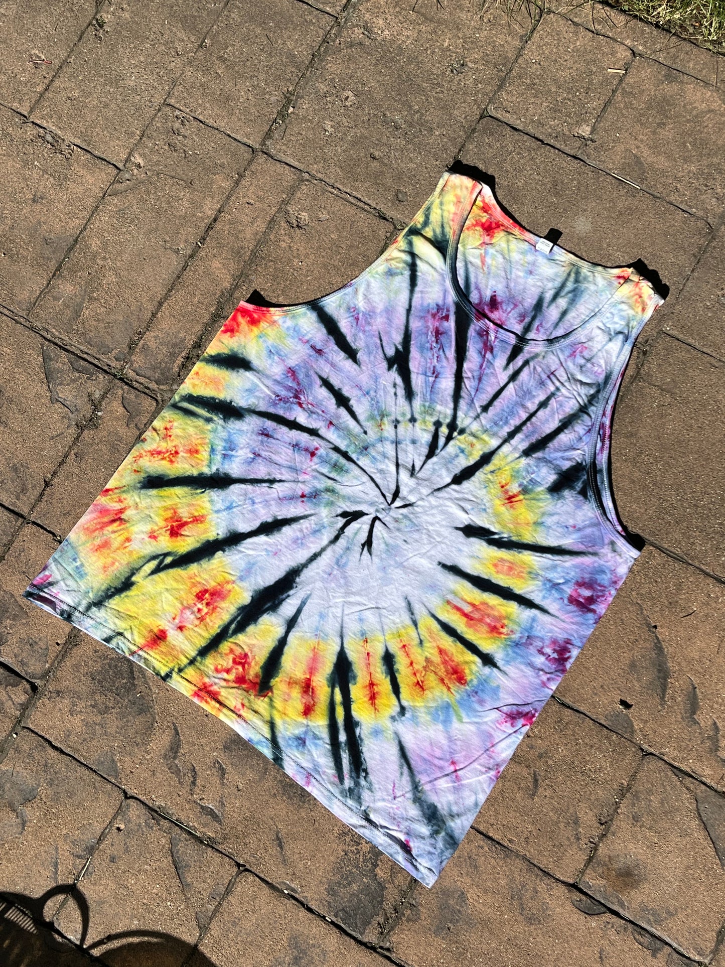 2XL - Purple and Yellow Spiral Tank